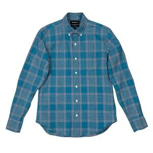 Bonobos Blue Plaid Long Sleeve Button Up Shirt Tailored Fit Cotton Medium
